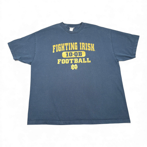 Vintage Notre Dame Shirt Adult 2XL XXL Blue Fighting Irish Football Quinn Y2K - Picture 1 of 5